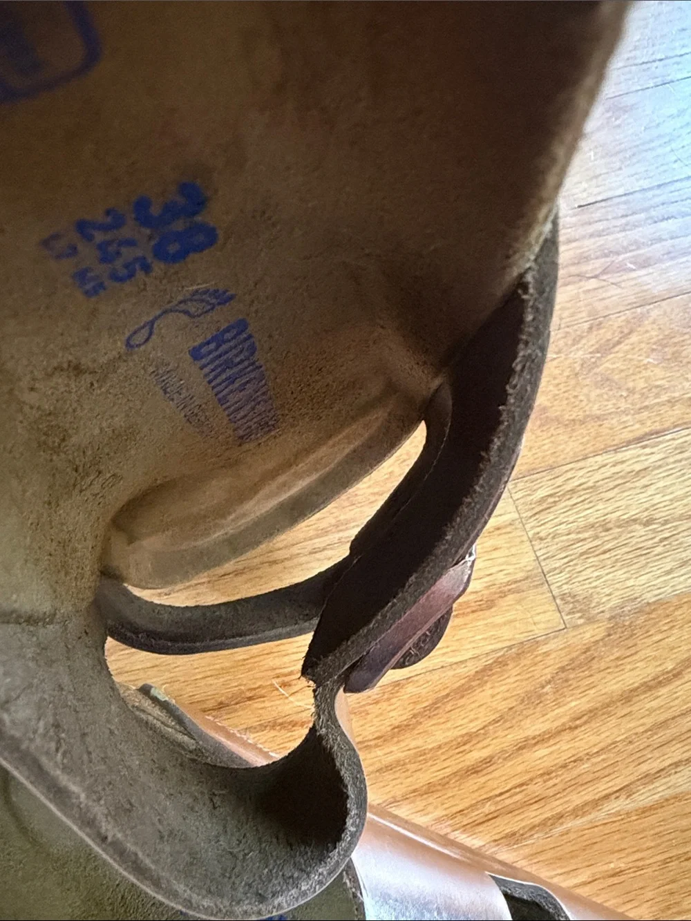 Birkenstock size 38 Metallic Rose Gold Double-Strap Sandals